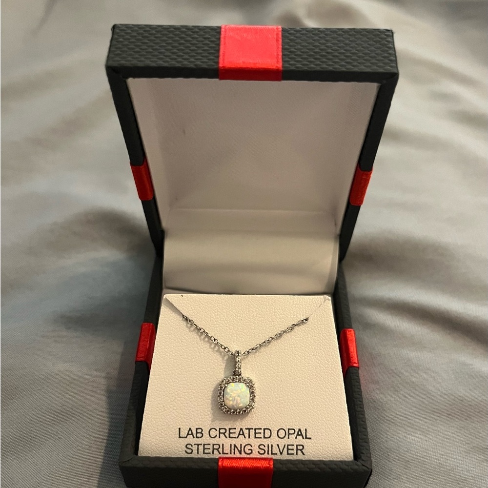 Sterling Silver Opal Necklace